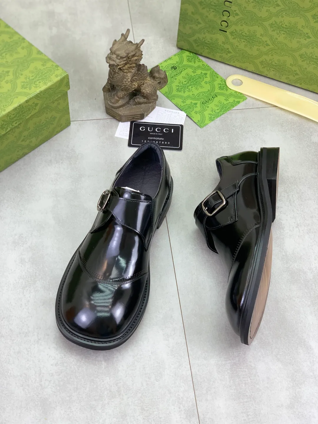 Men's Men's Shoes 💰P580 [New Style] 💰💎💎💎 [Gucci] GUCCI high-end men's formal business leather shoes, original order 1:1! Original imported high-end calfskin, original metal buckle, imported first-layer pigskin lining for feet, original high-end outsole, men's shoe size: 38-44